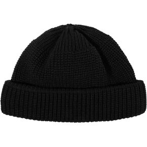 Croogo Knitted Beanie Docker Cap Brimless Hat Stylish Cuffed Skull Cap Acrylic Knit Hat Swag Fisherman Watch Cap Landlord Hat