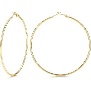 FASACCO 14K Gold Filled Big Hoop Earrings for Women Large Gold Hoops Thin Gold Hoop Earrings with 925 Sterling Silver Post in Saudi Arabia