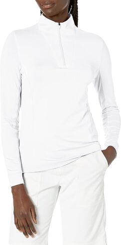 Callaway Women's Solid Sun Protection 1/4 Zip with Chev Front Seams & Top Stitching Detail Shirt in Saudi Arabia