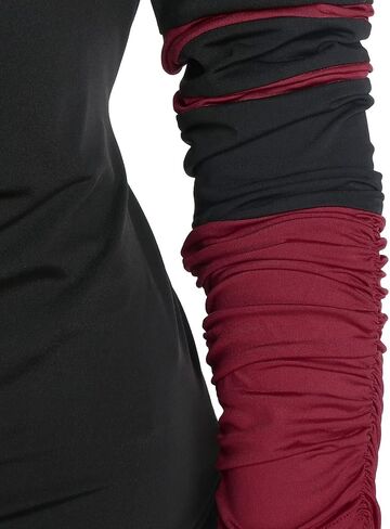 DRESSFO قمصان نسائية طويلة الأكمام بقلنسوة منقوشة سترات بقلنسوة بلوزة تونيك سترة خفيفة الوزن مكشكشة in Kuwait