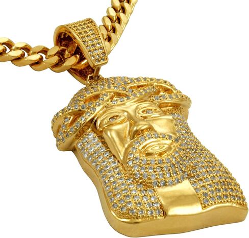 LIFETIME JEWELRY Face of Christ Pendant Necklace for Women & Men 24k Gold Plated in Saudi Arabia