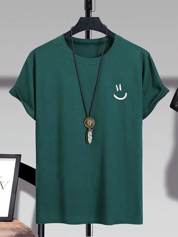 Cozyease Men's Slogan Letter Graphic Print Tee Tops Casual Round Neck Short Sleeve Summer T Shirts in Kuwait