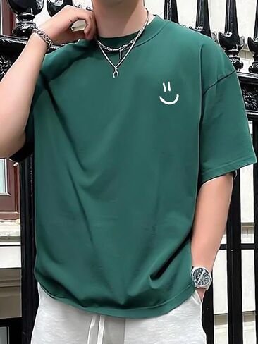 Cozyease Men's Slogan Letter Graphic Print Tee Tops Casual Round Neck Short Sleeve Summer T Shirts in Kuwait