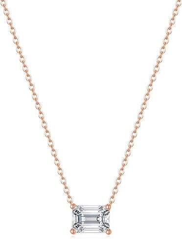 EAMTI 925 Sterling Silver Gold Plated Necklaces for Women Oval Cut Solitaire 1 Carat CZ Pendant Necklace | Dainty Glod Necklaces for Women in Kuwait