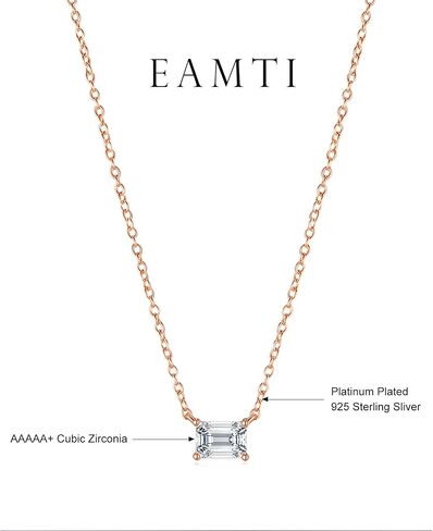 EAMTI 925 Sterling Silver Gold Plated Necklaces for Women Oval Cut Solitaire 1 Carat CZ Pendant Necklace | Dainty Glod Necklaces for Women in Kuwait