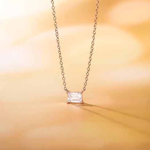 EAMTI 925 Sterling Silver Gold Plated Necklaces for Women Oval Cut Solitaire 1 Carat CZ Pendant Necklace | Dainty Glod Necklaces for Women in Kuwait