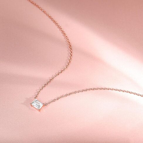 EAMTI 925 Sterling Silver Gold Plated Necklaces for Women Oval Cut Solitaire 1 Carat CZ Pendant Necklace | Dainty Glod Necklaces for Women in Kuwait