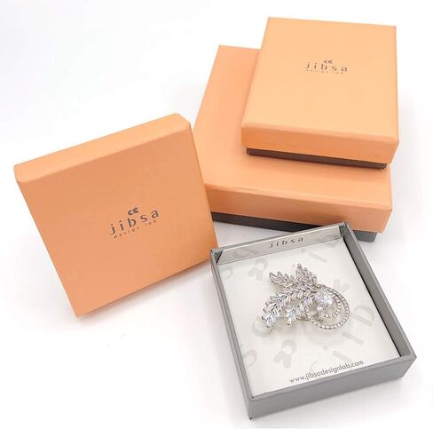 JIBSA Flower Shape Brooch Pin - CZ Stones & Pearl White Gold Perfect for Weddings Bridal Parties Ideal for Daily Wear Formal Fashion Look for Women in Kuwait