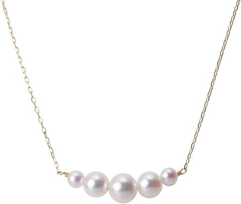 Japanese 4.0-6.5mm Akoya Cultured Pearl Pendant Necklace for Women with 18K | Line Design Excellent Gift | Pearl Necklace in Kuwait