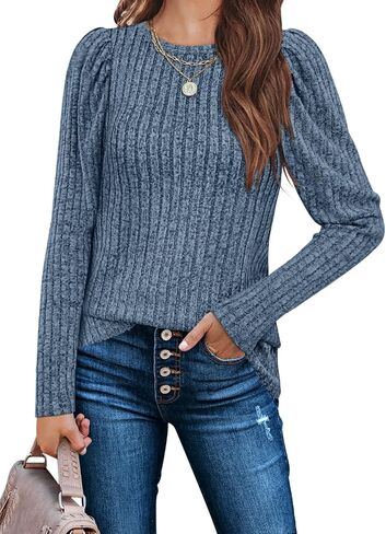 Kikula Womens Tops Long Sleeve Puff Sleeve Fall Shirt Tunic Tops to Wear with Leggings 2023 in Saudi Arabia