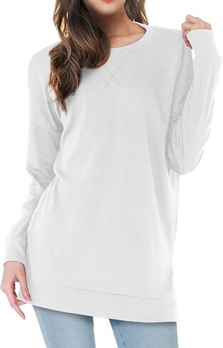 EASYDWELL Womens Fall Long Sleeve Cotton Loose Comfy Casual Tunic Tops in Saudi Arabia