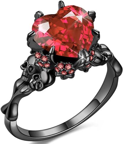Gothic jewelry Skull Rings Halloween Punk Engagement Black Rings for Women Vampire Accessories Christmas Gifts in Kuwait