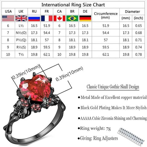 Gothic jewelry Skull Rings Halloween Punk Engagement Black Rings for Women Vampire Accessories Christmas Gifts in Kuwait