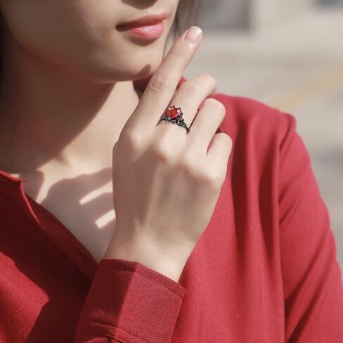 Gothic jewelry Skull Rings Halloween Punk Engagement Black Rings for Women Vampire Accessories Christmas Gifts in Kuwait