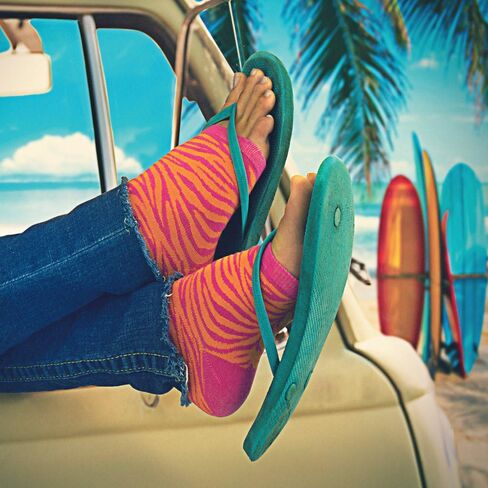 جوارب Freetoes بدون أصابع - 3 أزواج- أرجواني، 1-وردي مخطط، 1-وردي in Kuwait