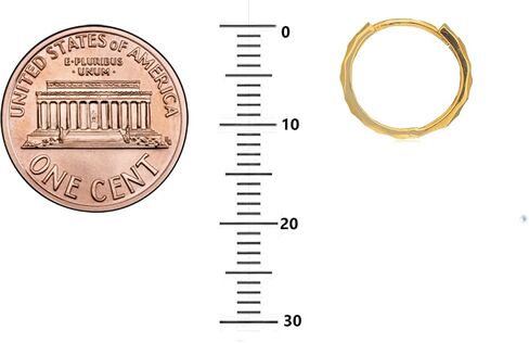 Ritastephens 14k Solid Gold Shiny Diamond-cut Huggies Earrings Hoops 2x12 Mm (Yellow or White) in Saudi Arabia