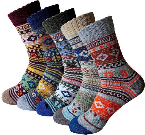 5 Pairs Women Winter Socks, Cotton Soft Breathable Wool Socks for Men or Women, Size 9-11 in Kuwait