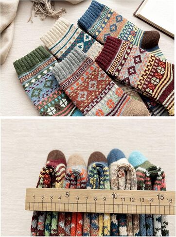 5 Pairs Women Winter Socks, Cotton Soft Breathable Wool Socks for Men or Women, Size 9-11 in Kuwait