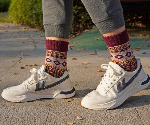 5 Pairs Women Winter Socks, Cotton Soft Breathable Wool Socks for Men or Women, Size 9-11 in Kuwait