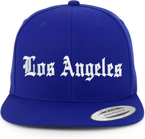 Trendy Apparel Shop Los Angeles City Old English Embroidered Flat Bill Snapback Cap in Kuwait