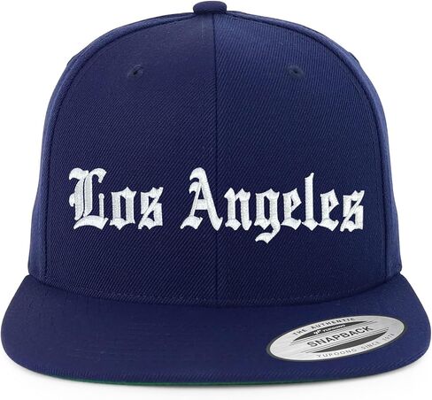 Trendy Apparel Shop Los Angeles City Old English Embroidered Flat Bill Snapback Cap in Kuwait