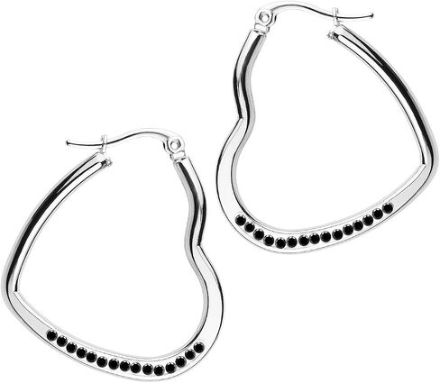555Jewelry Womens Heart Shape Love Stainless Steel Large Statement Hoop Earrings in Kuwait