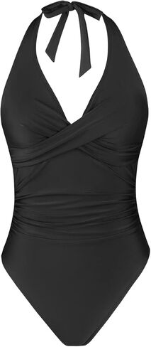 بدلة سباحة نسائية من قطعة واحدة من CUPSHE برقبة على شكل حرف V عميقة للتحكم في البطن مع رسن ملتوي بدون ظهر in Kuwait