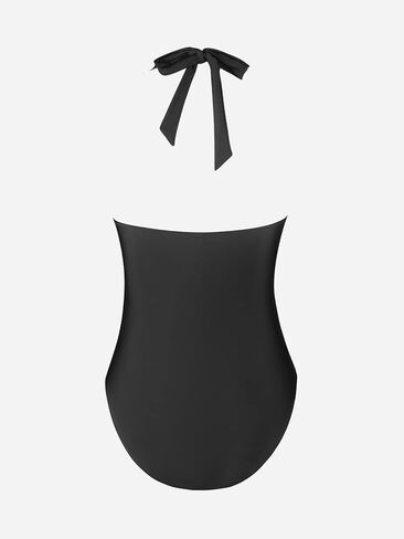 بدلة سباحة نسائية من قطعة واحدة من CUPSHE برقبة على شكل حرف V عميقة للتحكم في البطن مع رسن ملتوي بدون ظهر in Kuwait