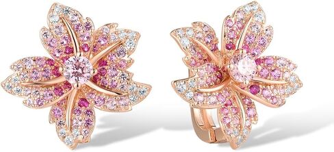 Santuzza Sterling Silver Gemstone Flower Earrings for Women in Kuwait