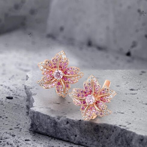 Santuzza Sterling Silver Gemstone Flower Earrings for Women in Kuwait