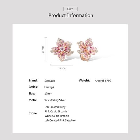 Santuzza Sterling Silver Gemstone Flower Earrings for Women in Kuwait