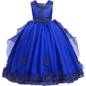 Flower Girl's Dress Princess Puffy Tulle Dresses Bridesmaid Wedding Communion Birthday Party Pageant Maxi Prom Gown for Kids