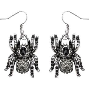 Szxc Womens Creepy Spider Hypoallergenic Dangle Earrings - 2 inch Long - Halloween Costume Accessories Jewelry Gifts for Women Teen Girls