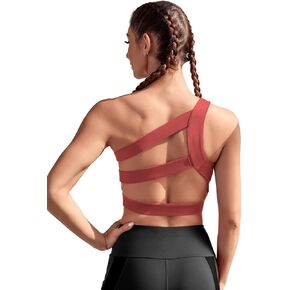 Verdusa Women's One Shoulder Backless Padded Support Yoga Sports Bra in Saudi Arabia