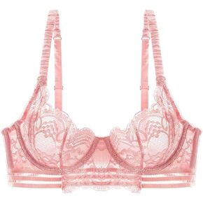 Women's Lace Balconette Bra Underwire Non-Padded Soft Cup Comfort Everyday Bras