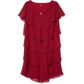 S.L. Fashions Women's Plus Size Tier Dress