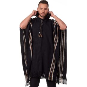 معطف بغطاء للرأس من INTI ALPACA للرجال - دافئ وناعم - عباءة