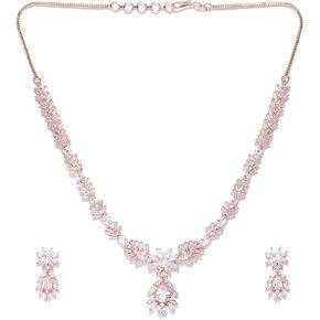 مجموعة مجوهرات Priyaasi النسائية المطلية بالذهب الوردي والألماس الأمريكي من Priyaasi in Kuwait