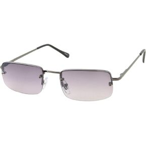 grinderPUNCH Small Slim 90's Popular Nineties Rectangular Sunglasses Clear Rimless Eyewear