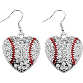 CHOORO Baseball Mom Gift Baseball Zircon Charm Necklace/Earring Baseball Team Jewelry Baseball Lovers Jewelry Baseball Coach Gift Baseball Player Gift