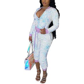 Alunzoem Jogging Suits for Women 2 Piece Outfits Velvet Sequin Long Sleeve Zipper Jacket Jogger Pants Tracksuit Set