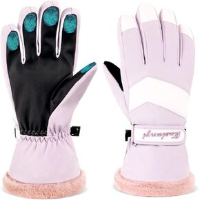 قفازات التزلج من بوجليا قفازات الثلج للنساء، قفازات مقاومة للماء على الجليد، قفازات معزولة تعمل باللمس للطقس البارد، قفازات تزلج دافئة مقاومة للرياح مع جيب in Kuwait