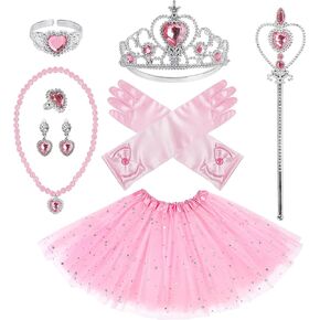 BIBUTY Princess Dress Up Accessories Princess Crown for Little Girls, Princess Gloves Tutu Costume Toy Gift for 3-6 Girl