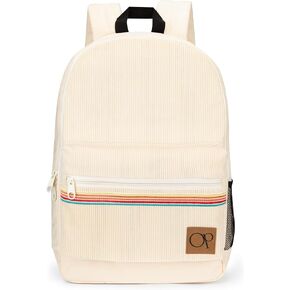 Ocean Pacific OG Corduroy Backpack for Travel, Sports, Beach, Work, Casual Daypack for Men Women Fits 15.6 Inch Laptop (Black)