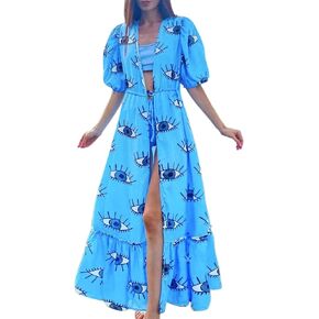 بدلة سباحة EDOLYNSA Rainbow Kimonos للنساء برقبة عميقة على شكل حرف V، فستان كيمونو لامع... in Kuwait