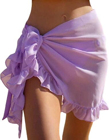 تنورة نسائية من Dressever Sarong Coverups Beach Sheer بيكيني شيفون لتغطية تنورة ملفوفة لملابس السباحة in Kuwait