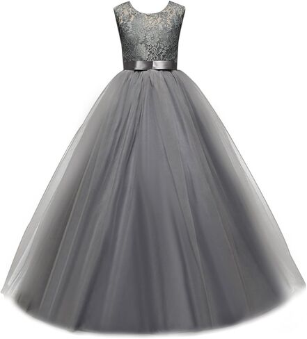 Yaphyee Flower Girl Kid Princess Long Pageant Formal Wedding Bridesmaid Party Maxi Dress in Saudi Arabia