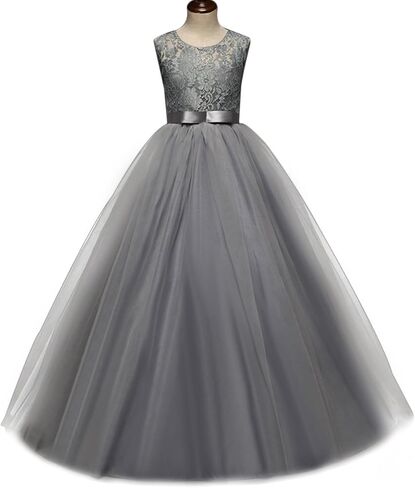 Yaphyee Flower Girl Kid Princess Long Pageant Formal Wedding Bridesmaid Party Maxi Dress in Saudi Arabia