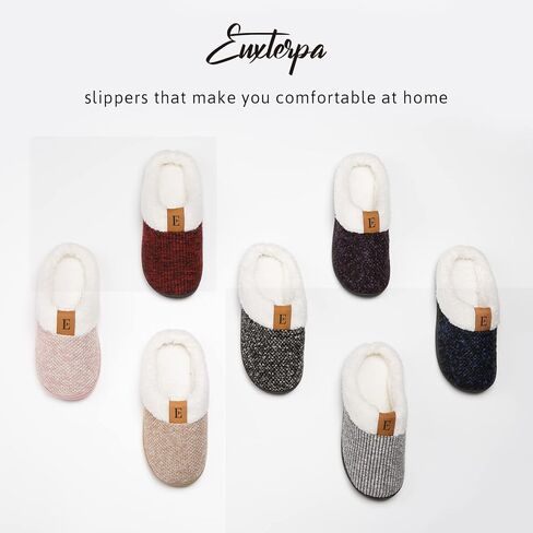 شباشب EUXTERPA للنساء مريحة من إسفنج الذاكرة شبشب منزلي يشبه الصوف الغامض أحذية منزلية مضادة للانزلاق للاستخدام الداخلي والخارجي in Kuwait