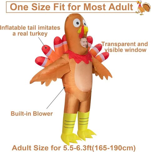 أزياء Anroog القابلة للنفخ للبالغين من تركيا، أزياء الهالوين التركية لعيد الشكر، أزياء تنفجر مناسبة للرجال والنساء والحفلات التنكرية in Kuwait